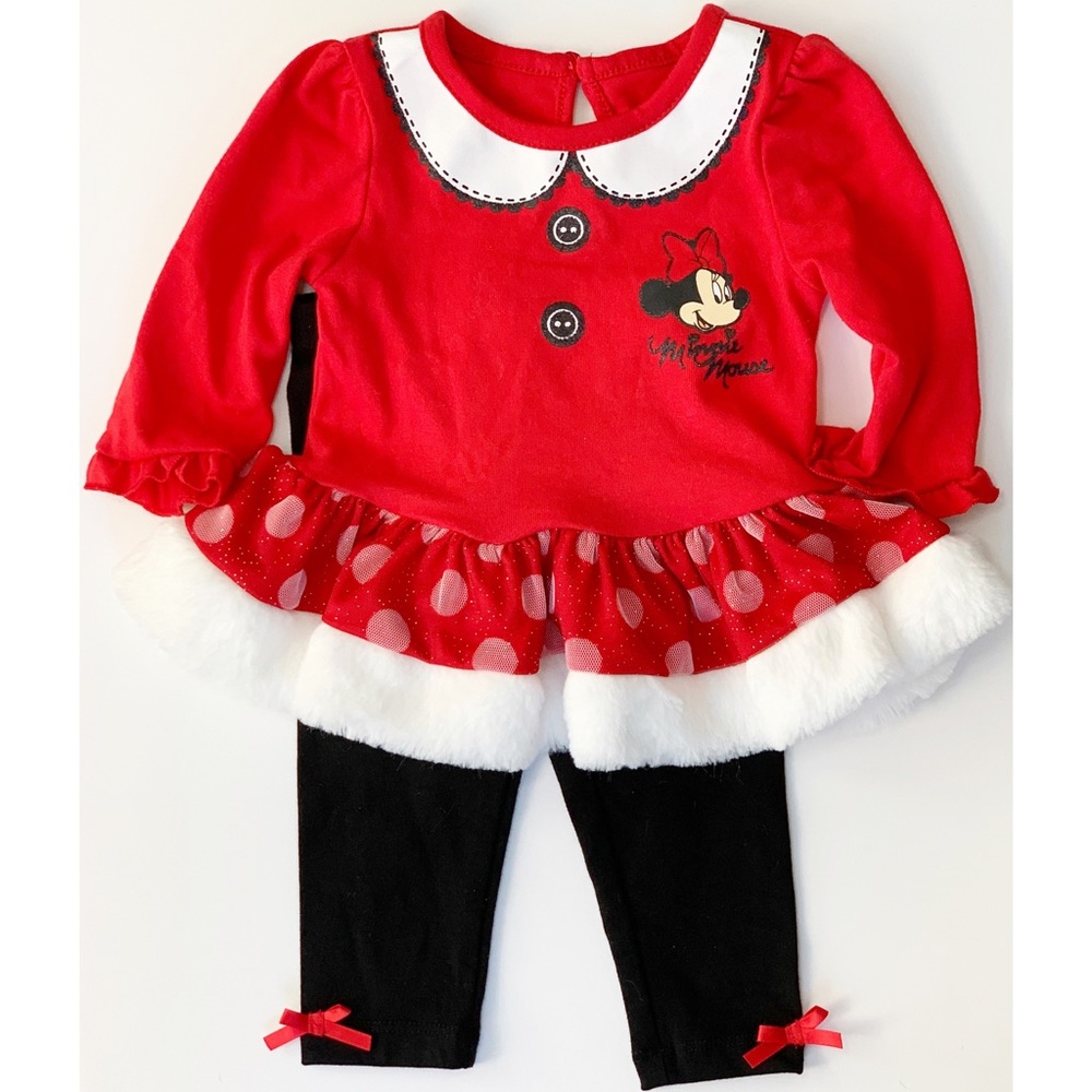 NWT Minnie Mouse Baby Girl Christmas Outfit